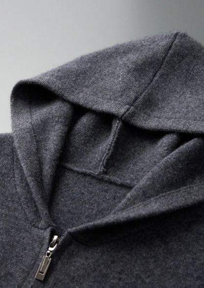 Men's 100% Cashmere Zip-Up Hoodie – Luxury Knitwear – ASCENDARY®