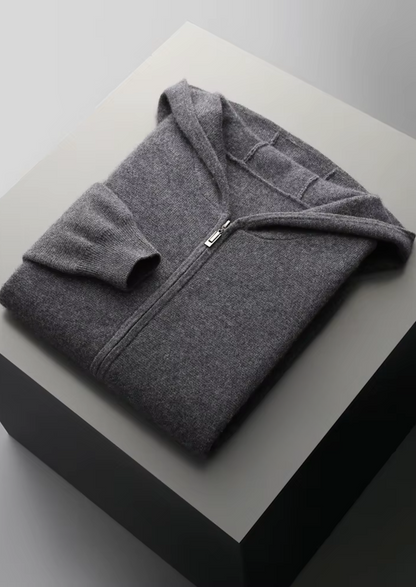 Men's Extra-Fine Merino Wool Zip-Up Hoodie – Slim Fit – ASCENDARY®