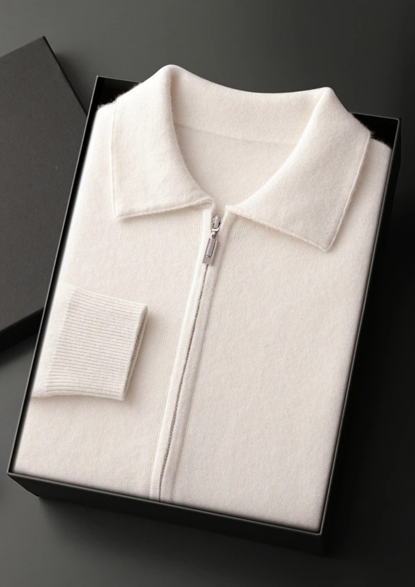 Men's 100% Cashmere Zip Polo Cardigan – Luxury Knitwear – ASCENDARY®
