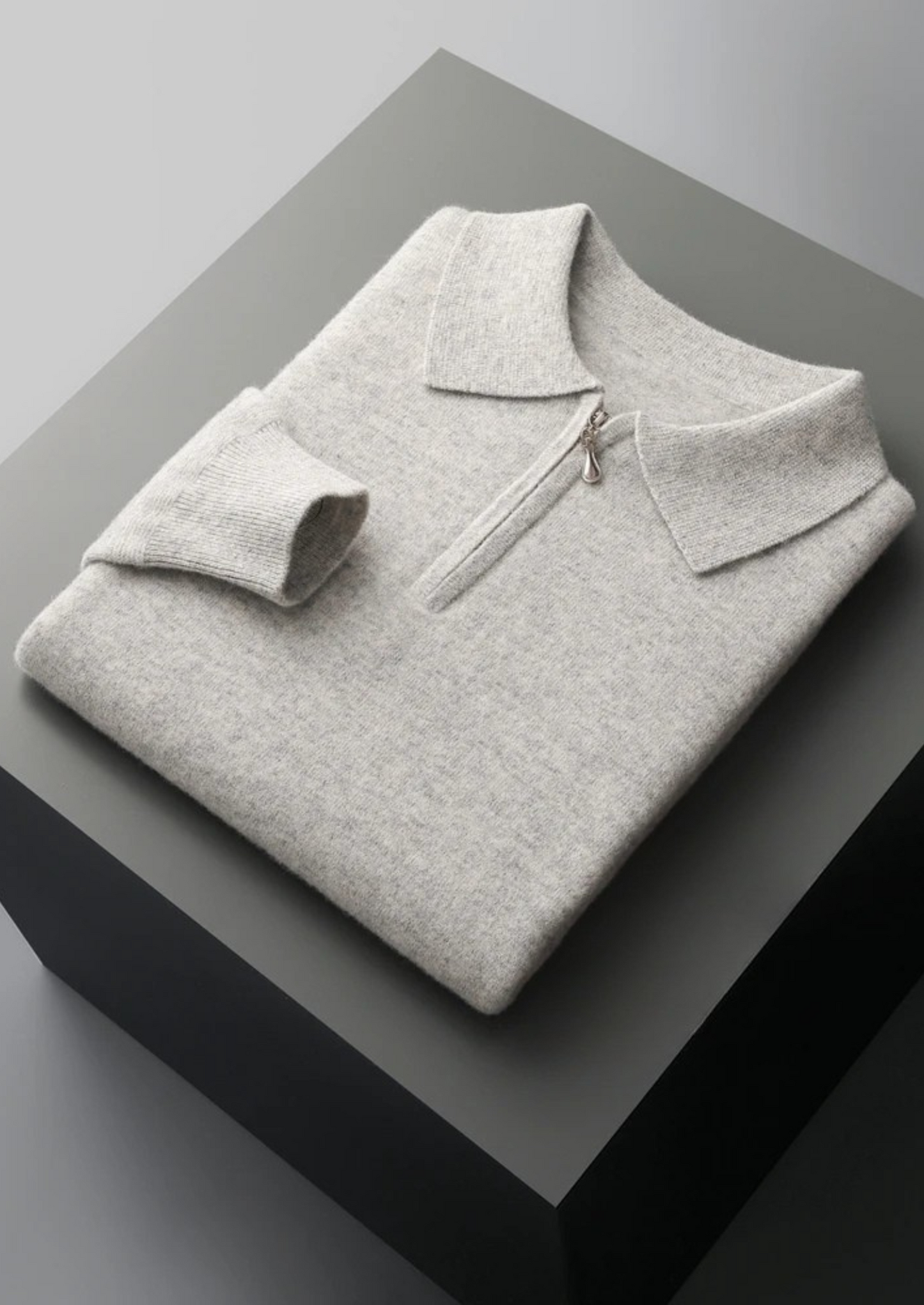 Men's Extra-Fine Merino Wool Half-Zip Polo Sweater – ASCENDARY®