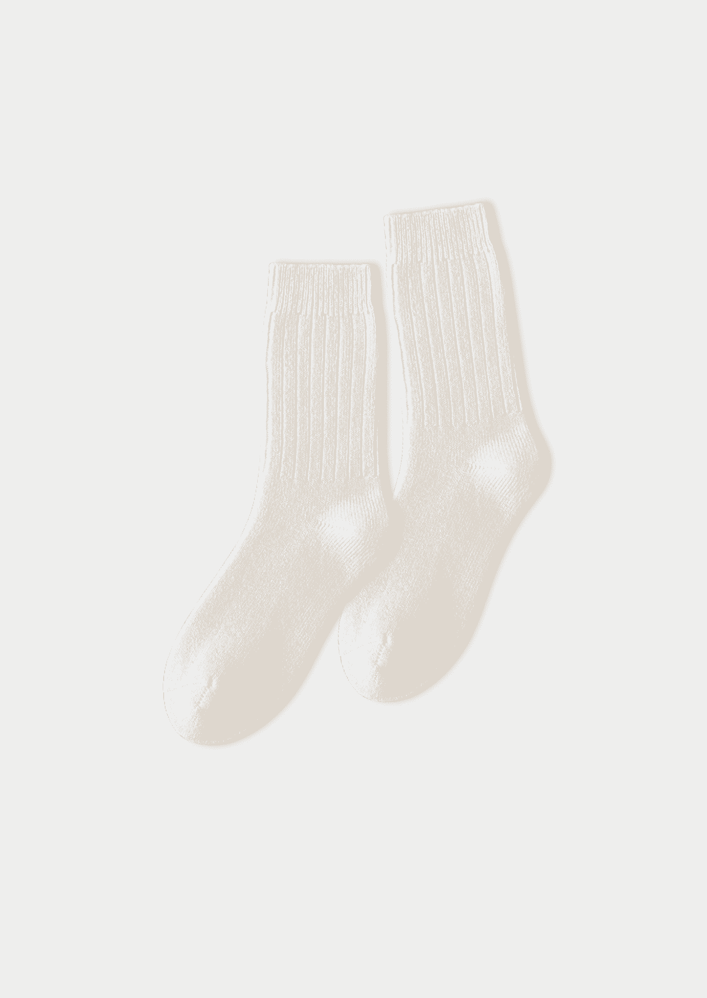 IVORY ULTRA-SOFT RIBBED MERINO WOOL SOCKS