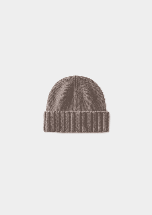 BEIGE CASHMERE WINTERTIME BEANIE