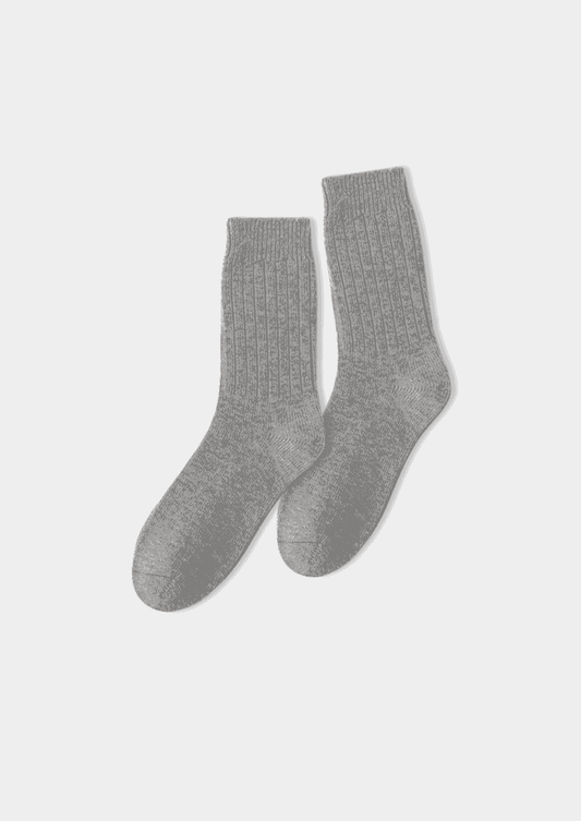LIGHT GRAY ULTRA-SOFT RIBBED MERINO WOOL SOCKS