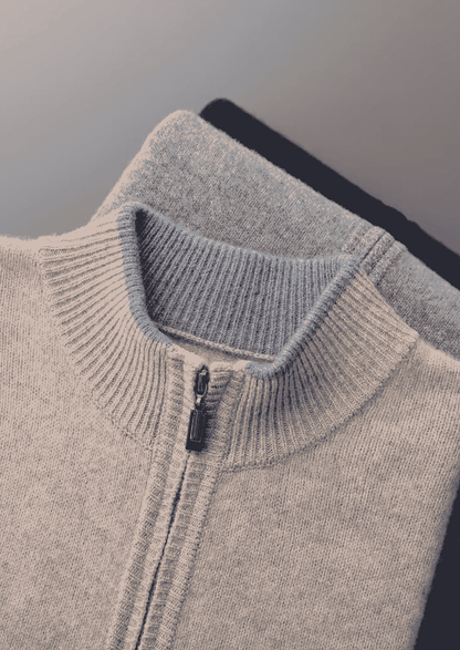 Men's Extra-Fine Merino Wool Two-Tone Zip Cardigan – ASCENDARY®