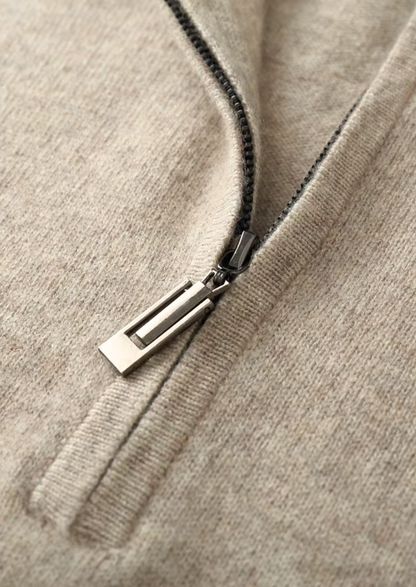 Men's Extra-Fine Merino Wool Half-Zip Pullover – Sand – ASCENDARY®