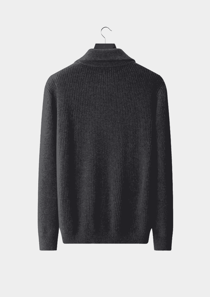 PURE EXTRA-FINE MERINO WOOL FUNNEL NECK DUAL ZIP CARDIGAN