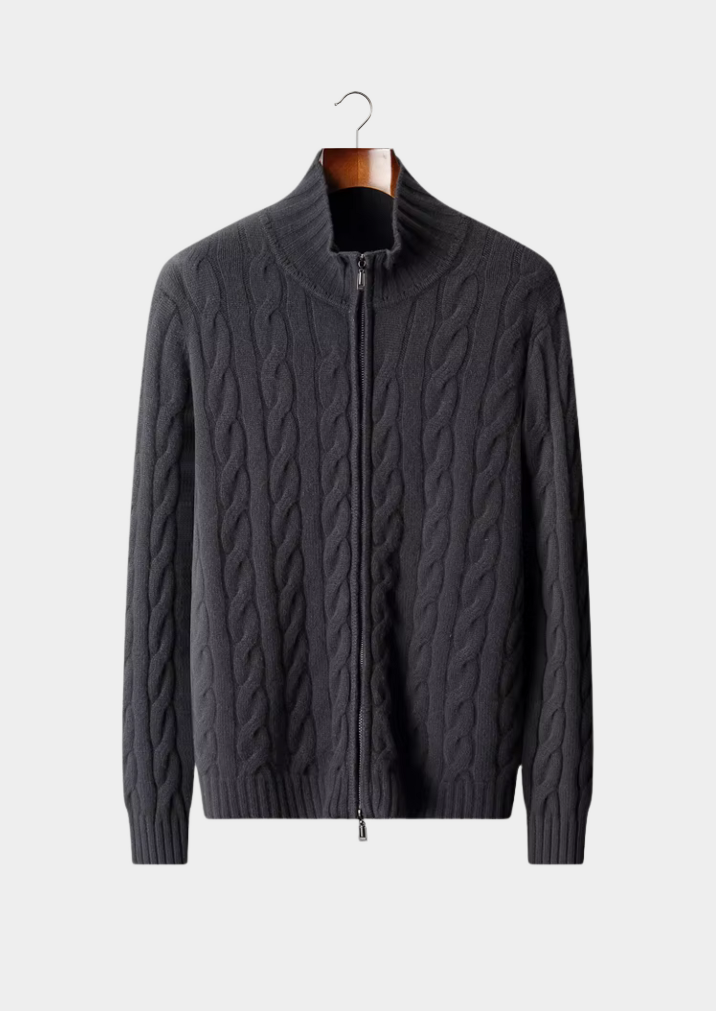 Men's Extra-Fine Merino Wool Dual-Zip Cable Cardigan – ASCENDARY®