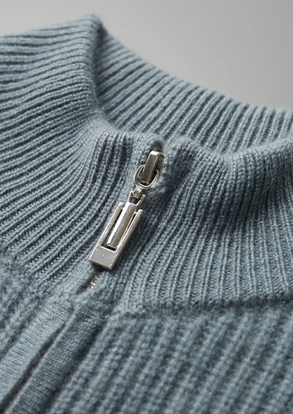 PREMIUM CASHMERE RIBBED CARDIGAN