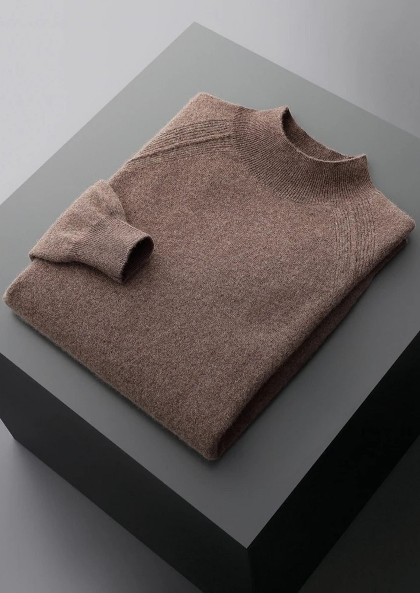 Men's Extra-Fine Merino Wool Raglan Mock Neck Sweater – ASCENDARY®