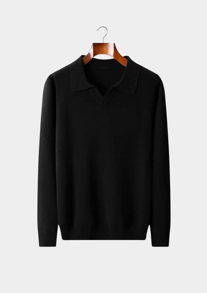 Men's Extra-Fine Merino Wool Ribbed Buttonless Polo – ASCENDARY®