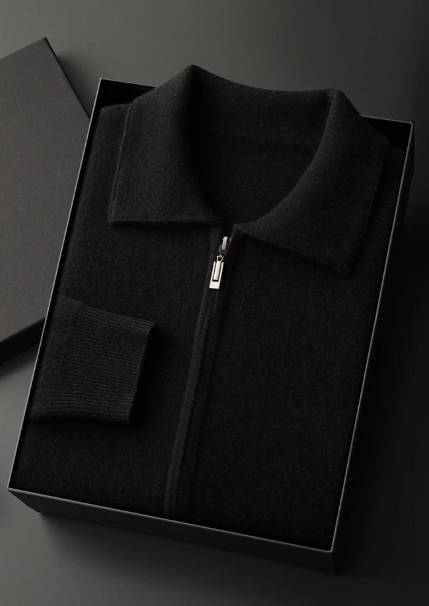 Men's 100% Cashmere Zip Polo Cardigan – Luxury Knitwear – ASCENDARY®