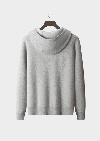 PREMIUM CASHMERE TWO TONE ZIPPER HOODIE