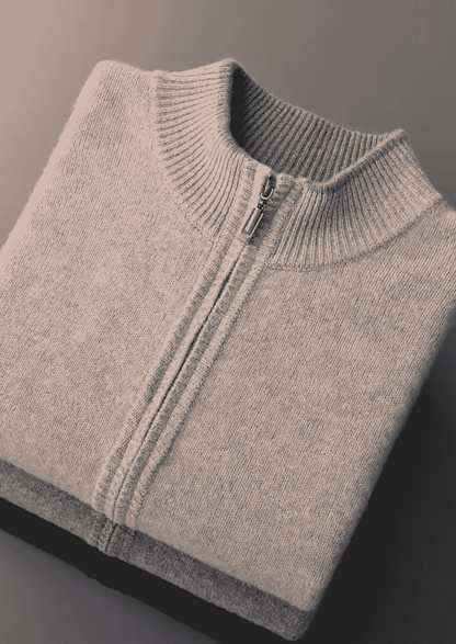 Men's Extra-Fine Merino Wool Two-Tone Zip Cardigan – ASCENDARY®