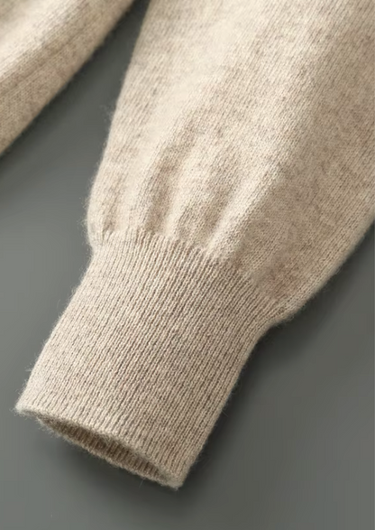 Men's Extra-Fine Merino Wool Half-Zip Pullover – Sand – ASCENDARY®
