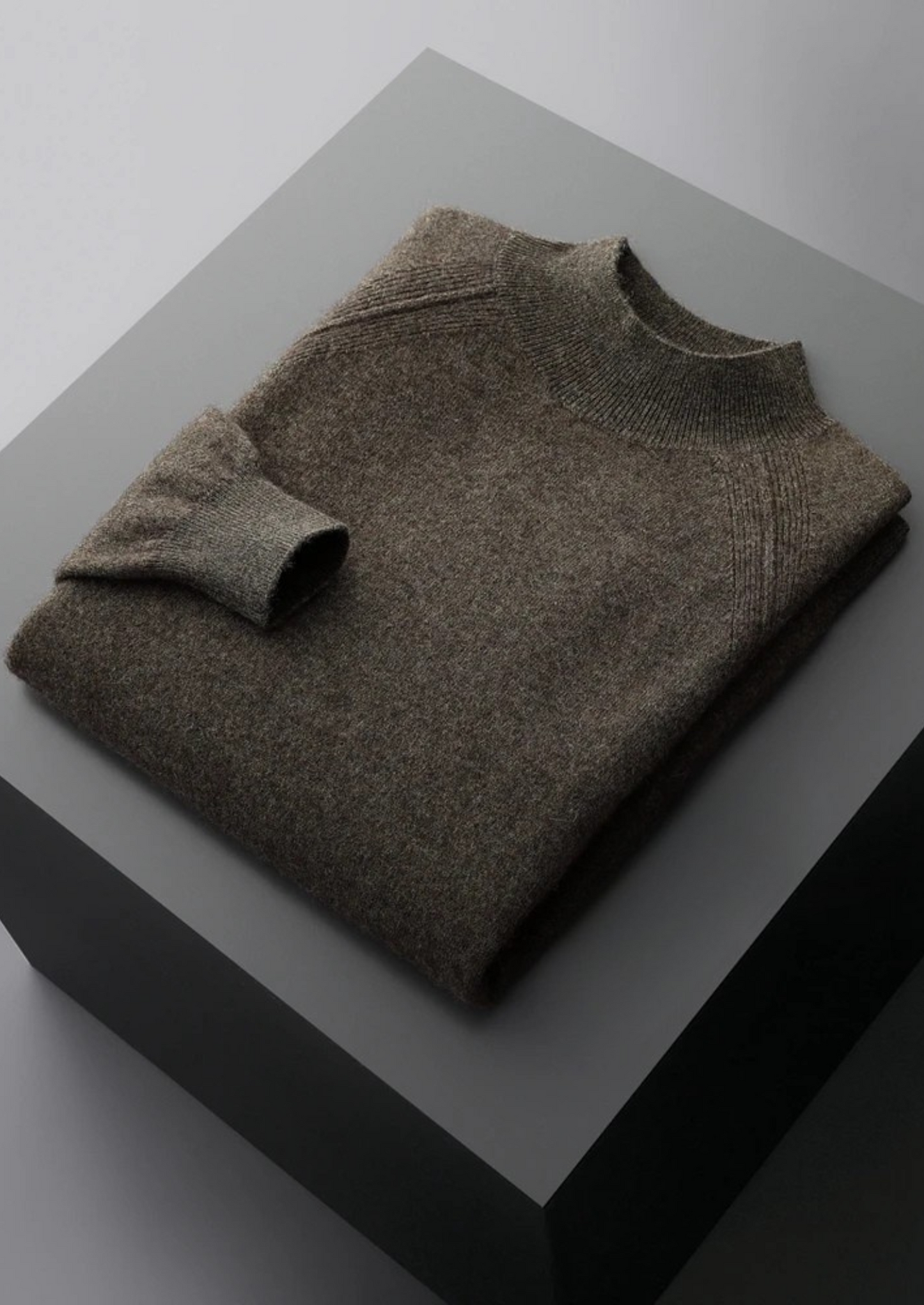 Men's Extra-Fine Merino Wool Raglan Mock Neck Sweater – ASCENDARY®
