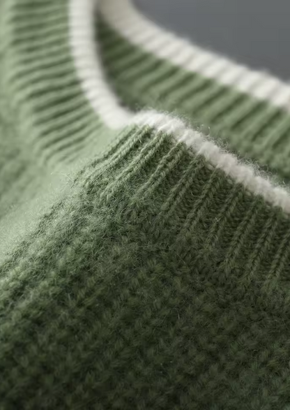 Men's Extra-Fine Merino Wool Two-Tone Crewneck Sweater – ASCENDARY®