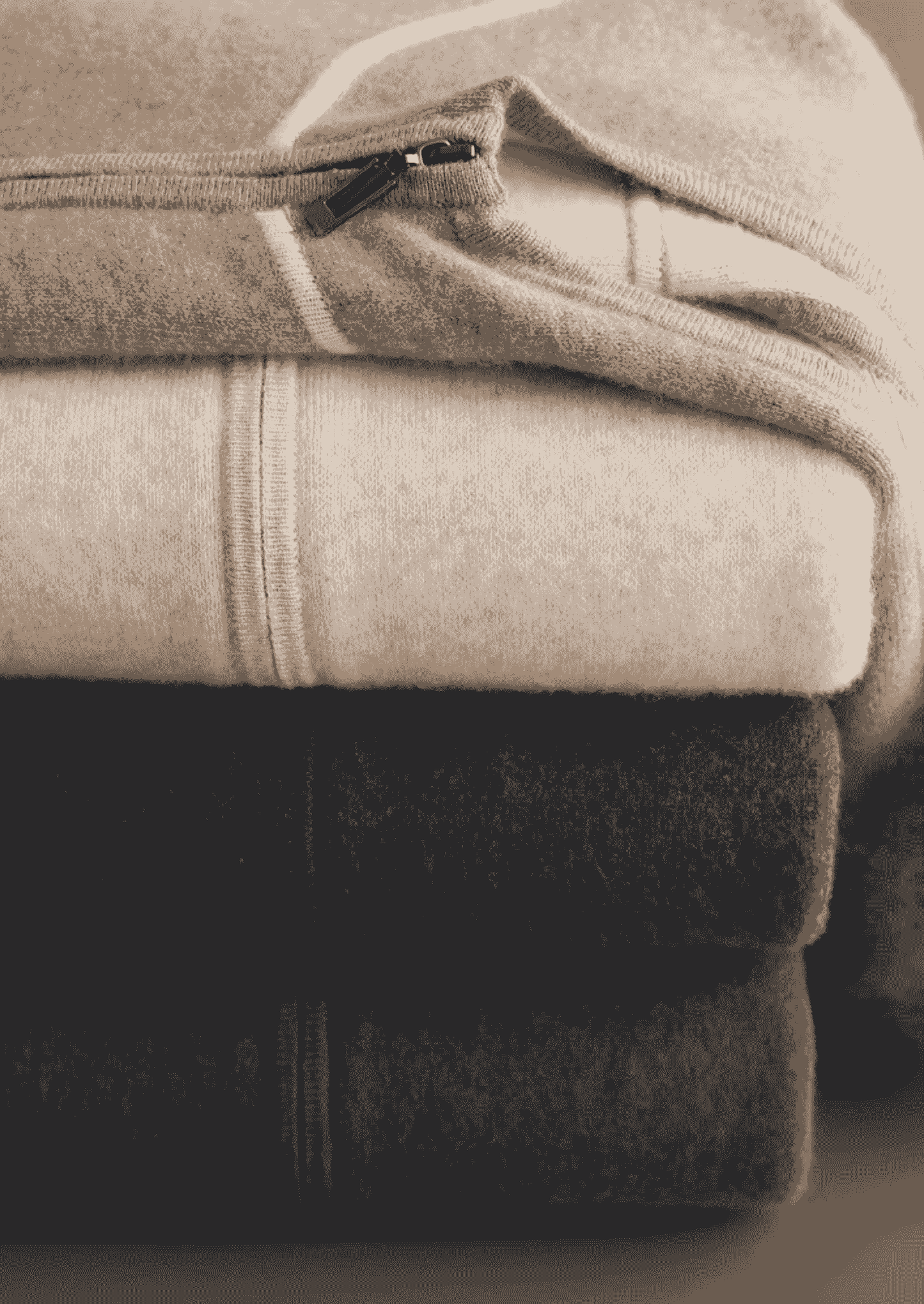 PREMIUM CASHMERE TWO TONE ZIPPER HOODIE