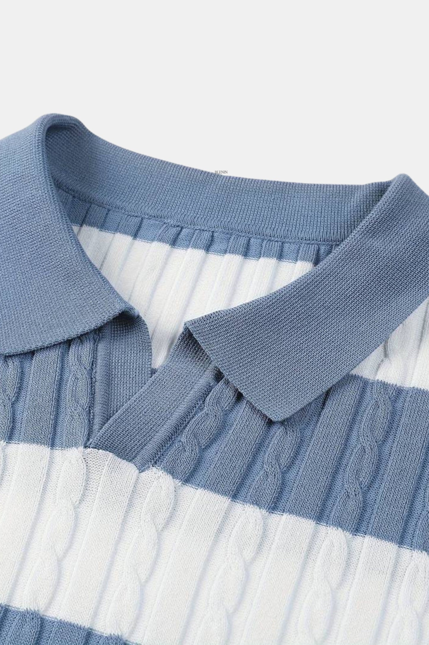 White Stripe Polo – Skin-Soft | Colour Block Style | ASCENDARY®