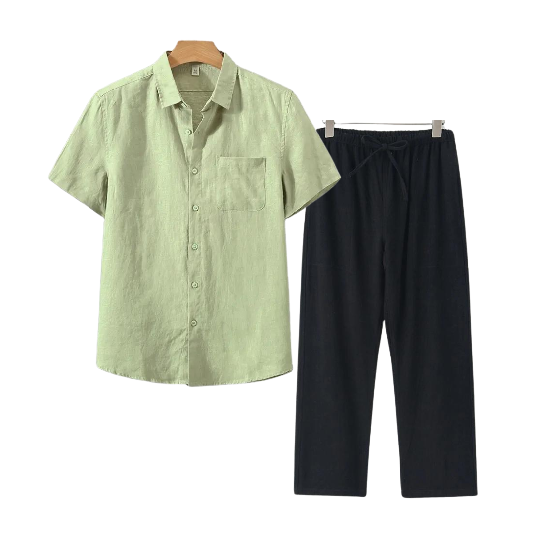Linen Set (Short) – Hypoallergenic | Shirt & Shorts Matching Set | ASCENDARY®