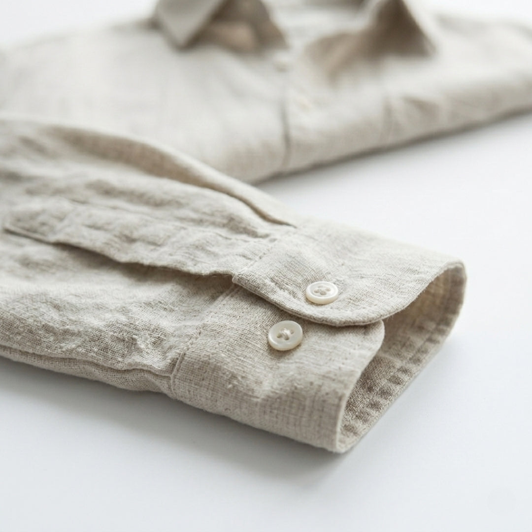 Cannes Linen Shirt – Long Sleeve | Hypoallergenic | Skin-Soft Linen | ASCENDARY®