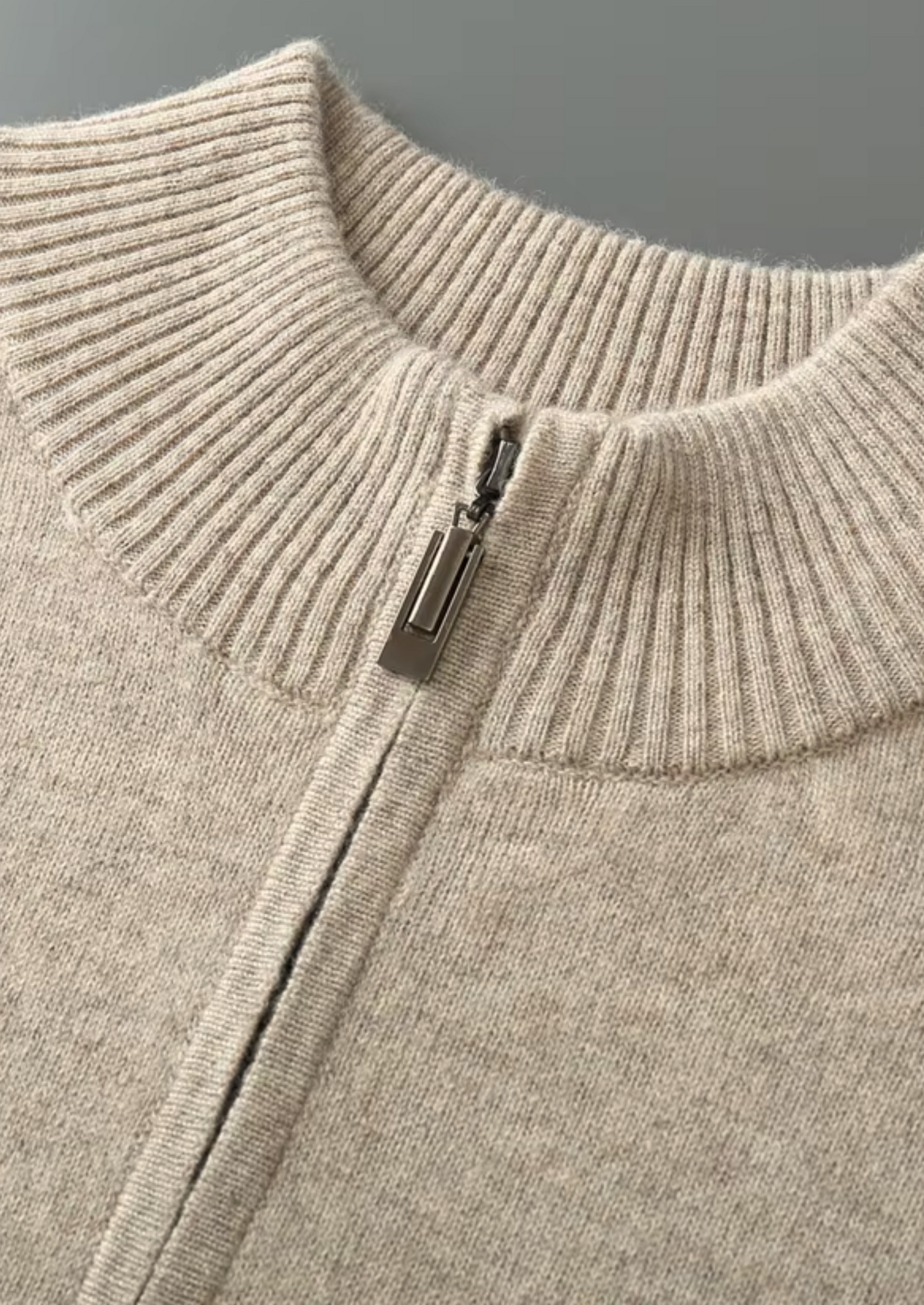 Men's Extra-Fine Merino Wool Half-Zip Pullover – Sand – ASCENDARY®