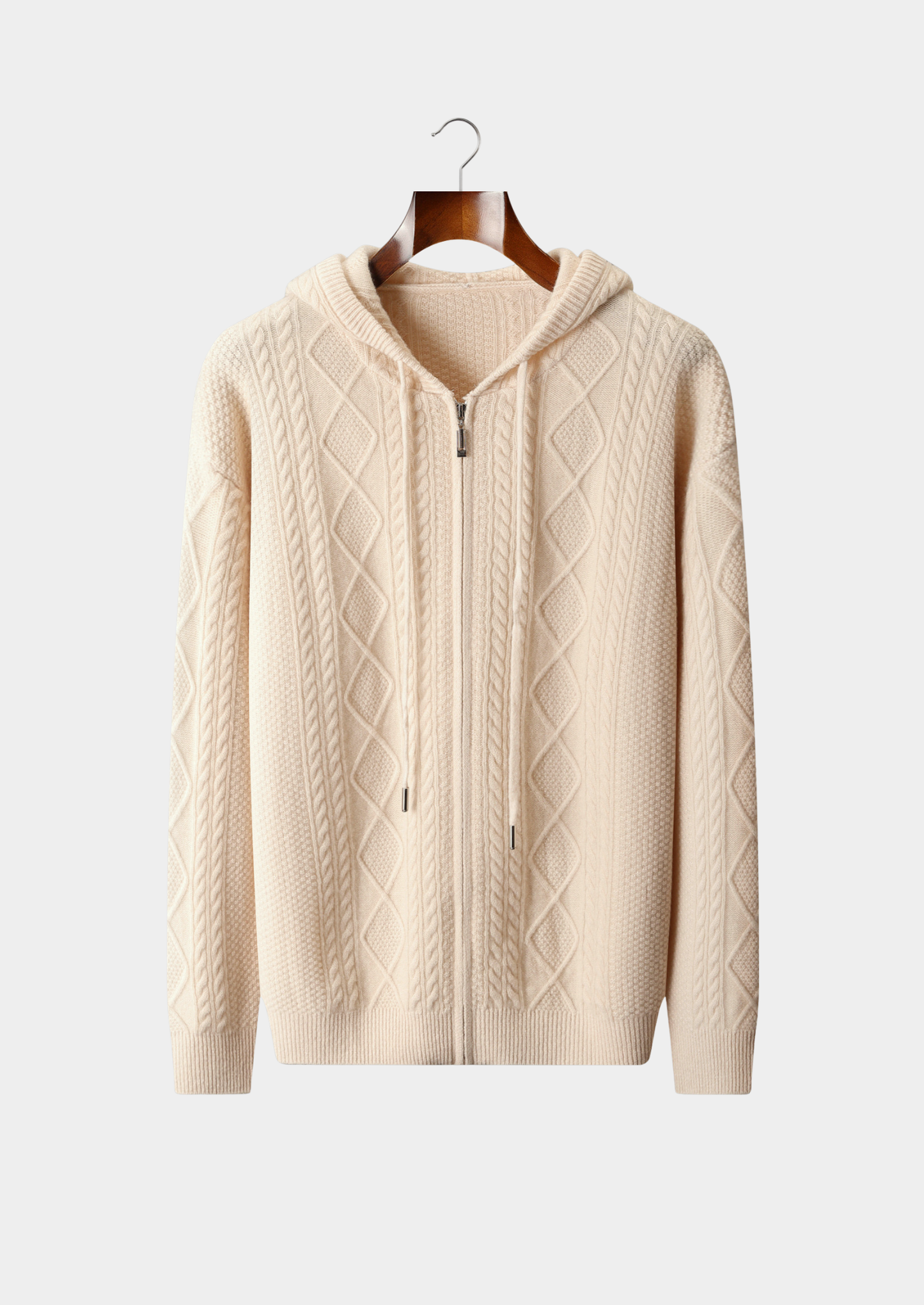 PURE EXTRA-FINE MERINO WOOL WINTERTIME ZIPPER HOODIE