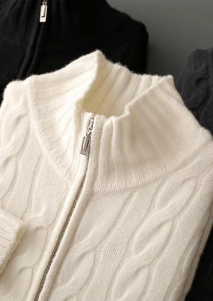 Men's Extra-Fine Merino Wool Dual-Zip Cable Cardigan – ASCENDARY®