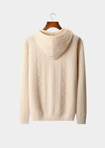 PURE EXTRA-FINE MERINO WOOL WINTERTIME ZIPPER HOODIE