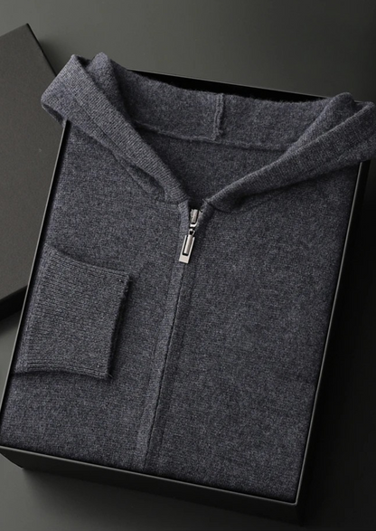 Men's 100% Cashmere Zip-Up Hoodie – Luxury Knitwear – ASCENDARY®