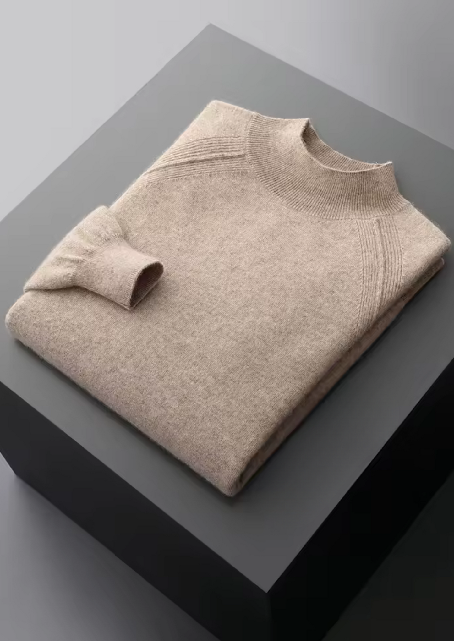 Men's Extra-Fine Merino Wool Raglan Mock Neck Sweater – ASCENDARY®