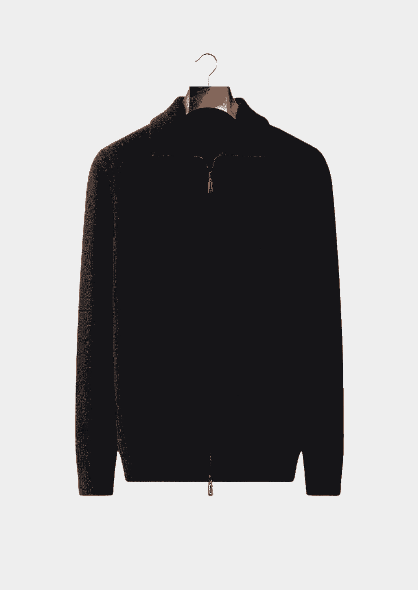 PURE EXTRA-FINE MERINO WOOL FUNNEL NECK DUAL ZIP CARDIGAN