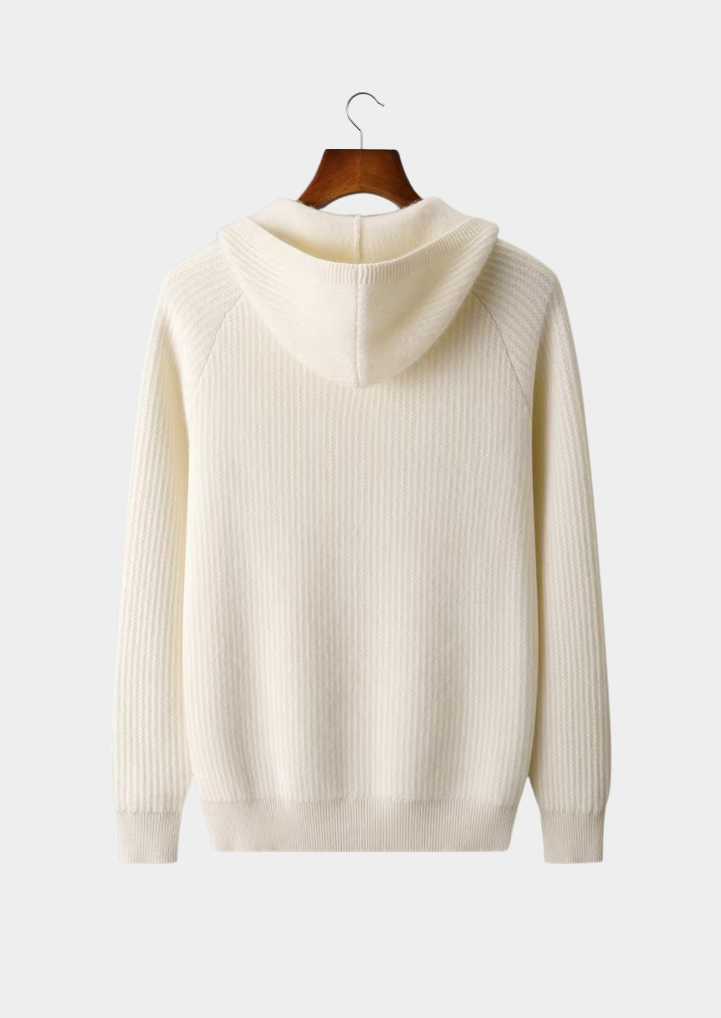 Men's Ribbed Merino Wool Zip Hoodie – Slim Fit Knitwear – ASCENDARY®