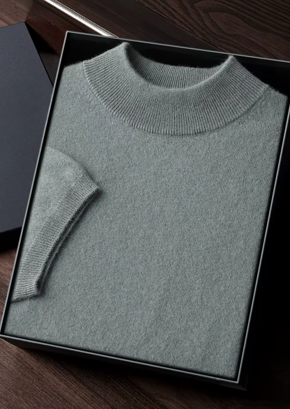 Men's 100% Cashmere Mock Neck T-Shirt – Luxury Knitwear – ASCENDARY®