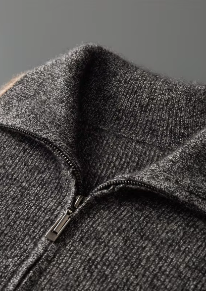100% Cashmere Striped Zip Cardigan – ASCENDARY®