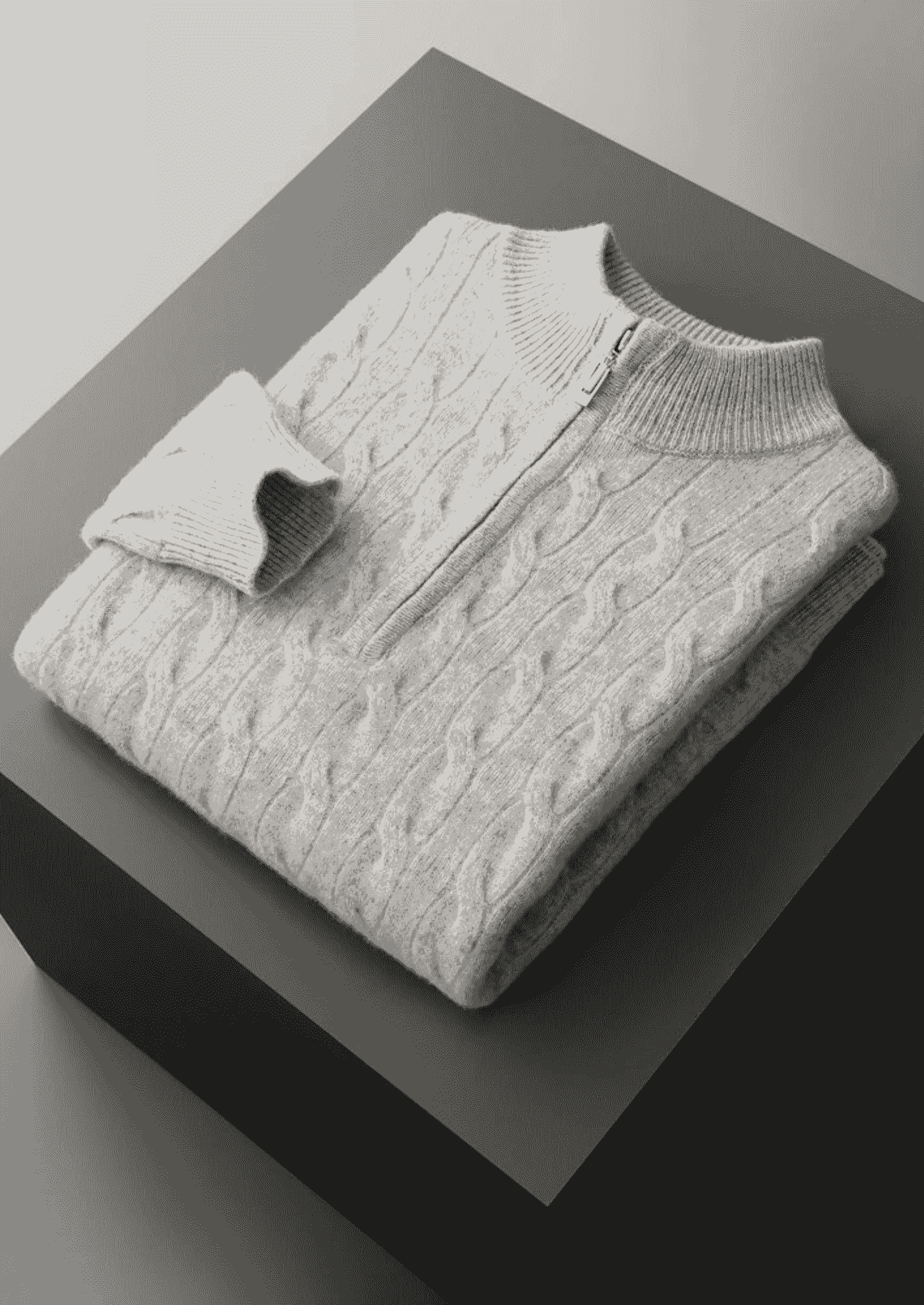 Men's Extra-Fine Merino Wool Cable Half-Zip Sweater – ASCENDARY®