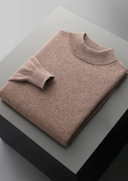 Men's Extra-Fine Merino Wool Classic Mock Neck Sweater – ASCENDARY®