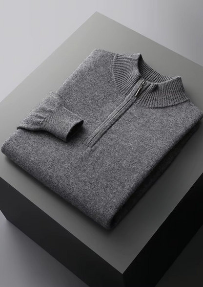 Men's Extra-Fine Merino Wool Half-Zip Pullover – Sand – ASCENDARY®