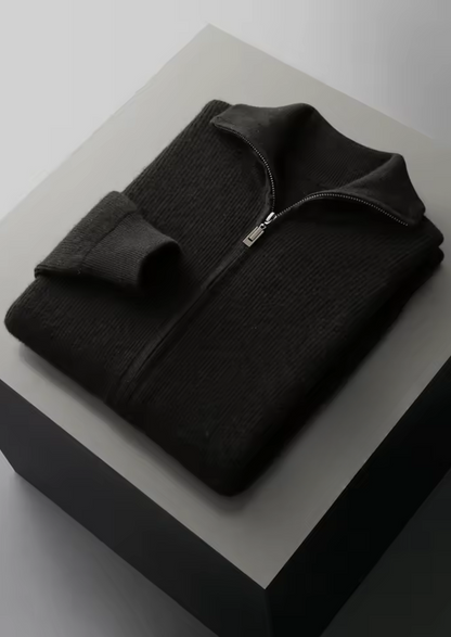 Men's Extra-Fine Merino Wool Ribbed Zip Cardigan – ASCENDARY®