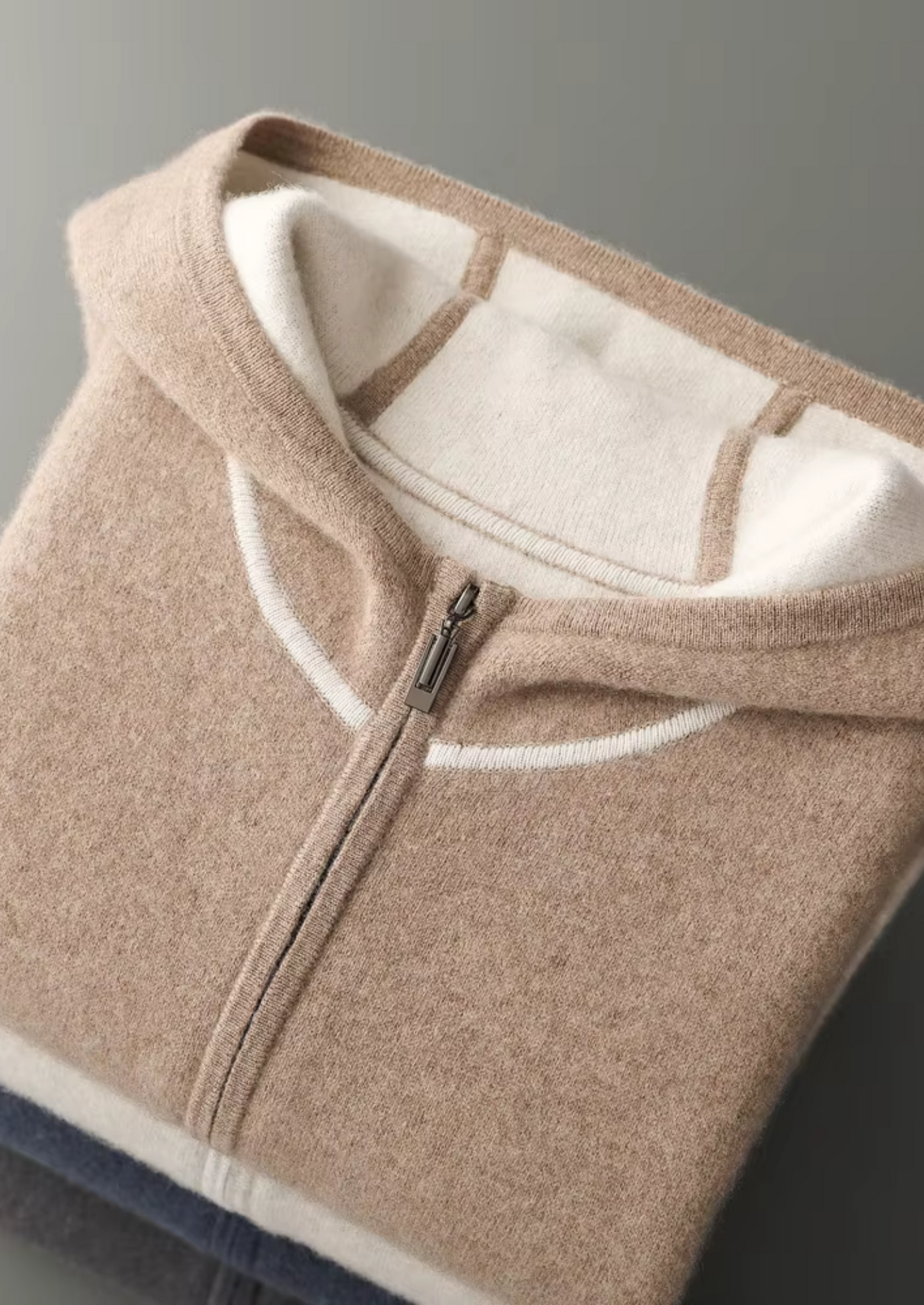 Men's 100% Cashmere Leisure Set – Beige – Hoodie & Joggers – ASCENDARY®