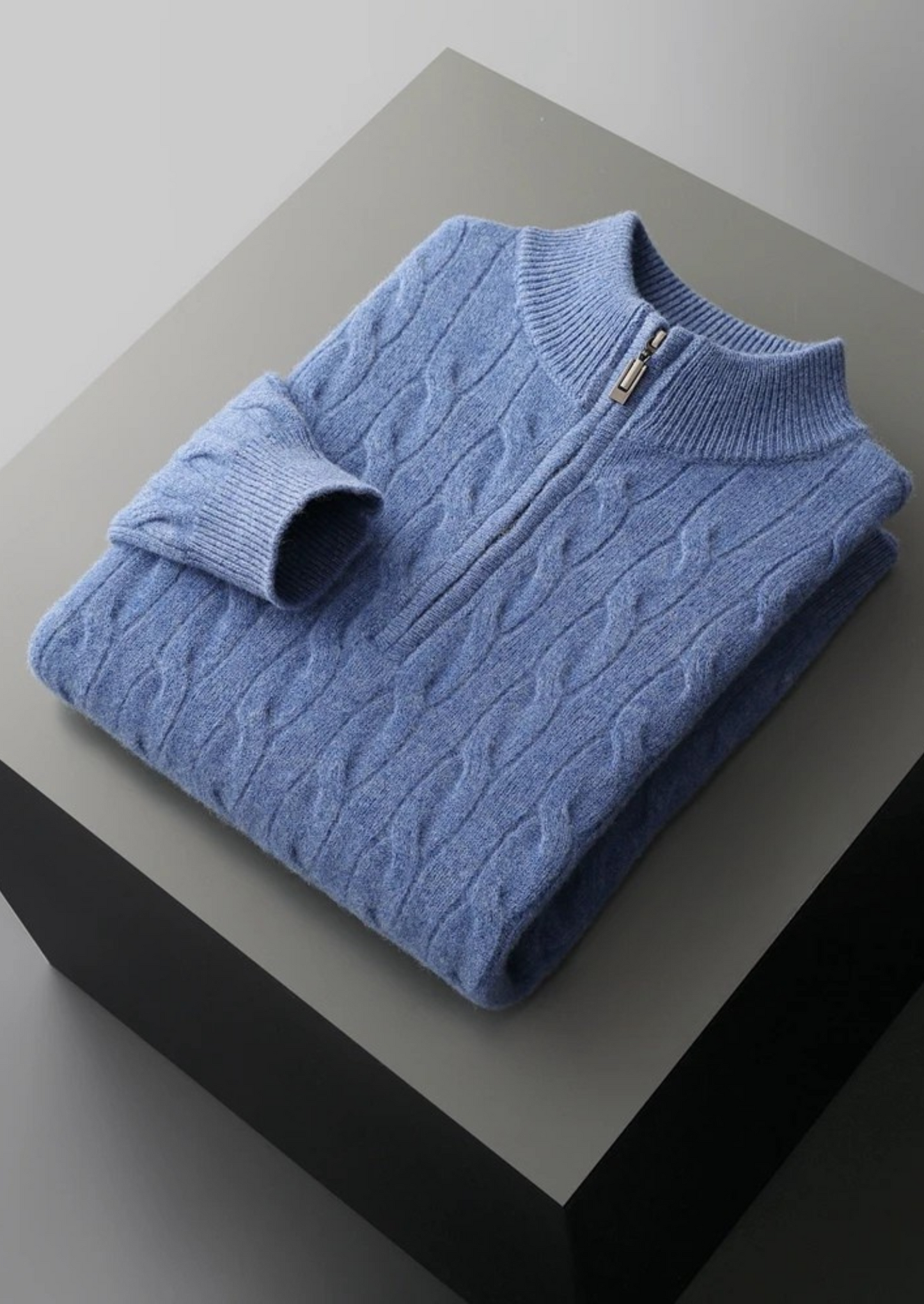 Men's Extra-Fine Merino Wool Cable Half-Zip Sweater – ASCENDARY®