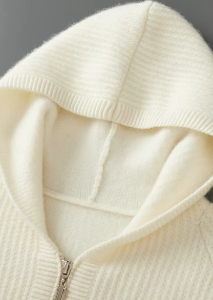Men's Ribbed Merino Wool Zip Hoodie – Slim Fit Knitwear – ASCENDARY®
