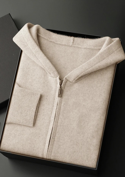 Men's 100% Cashmere Zip-Up Hoodie – Luxury Knitwear – ASCENDARY®