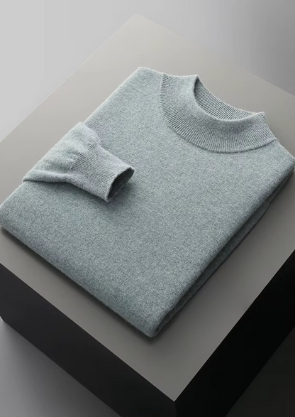 Men's Extra-Fine Merino Wool Classic Mock Neck Sweater – ASCENDARY®