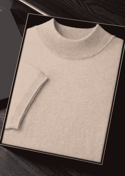 Men's 100% Cashmere Mock Neck T-Shirt – Luxury Knitwear – ASCENDARY®