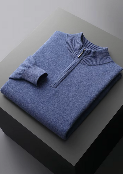 Men's Extra-Fine Merino Wool Half-Zip Pullover – Sand – ASCENDARY®