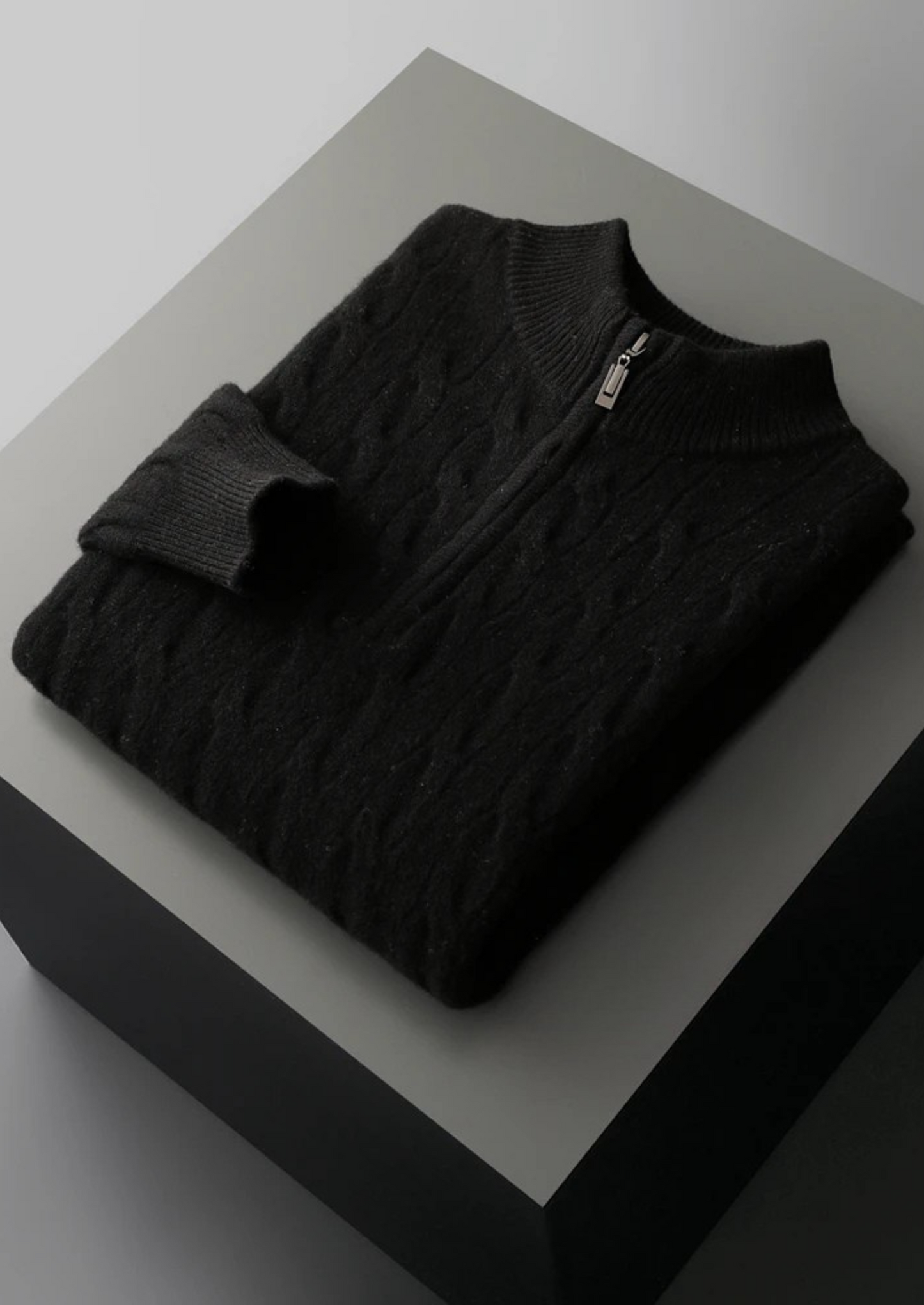 Men's Extra-Fine Merino Wool Cable Half-Zip Sweater – ASCENDARY®