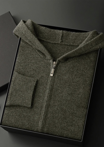 Men's 100% Cashmere Zip-Up Hoodie – Luxury Knitwear – ASCENDARY®