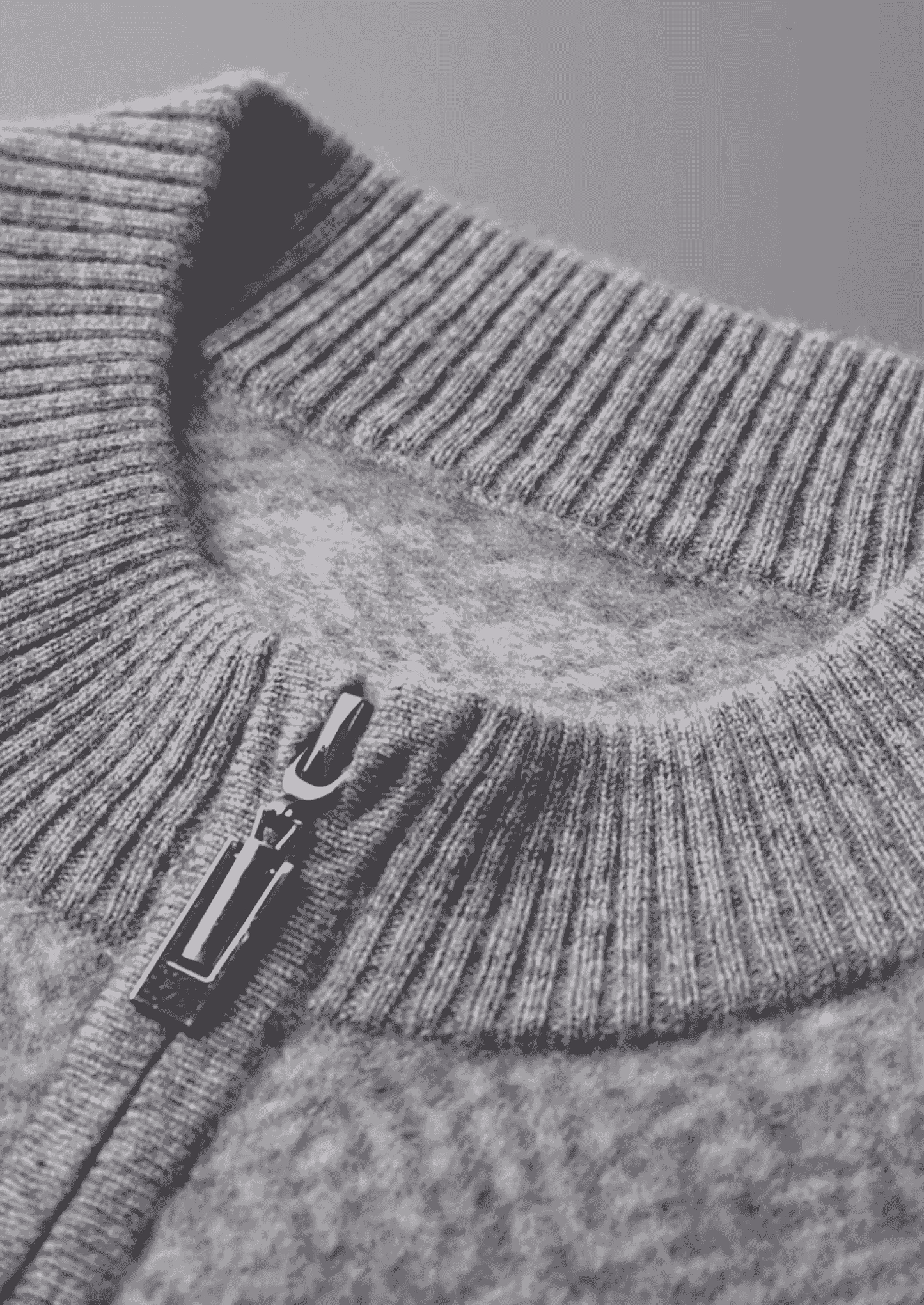 PREMIUM CASHMERE PATTERNED HALF-ZIP SWEATER