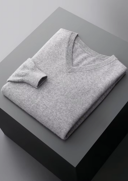 Men's Extra-Fine Merino Wool Classic V-Neck Sweater – ASCENDARY®