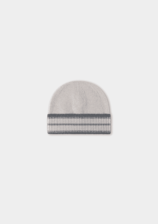 WHITE MERINO WOOL WINTERTIME BEANIE
